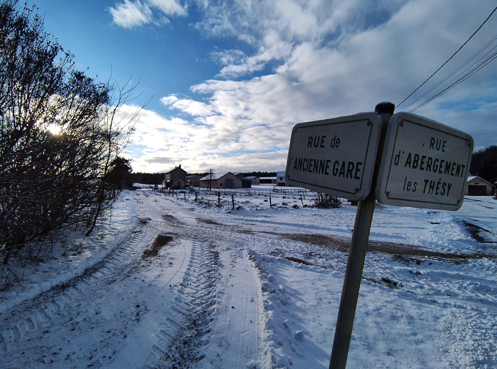 neige, panneau, paysage